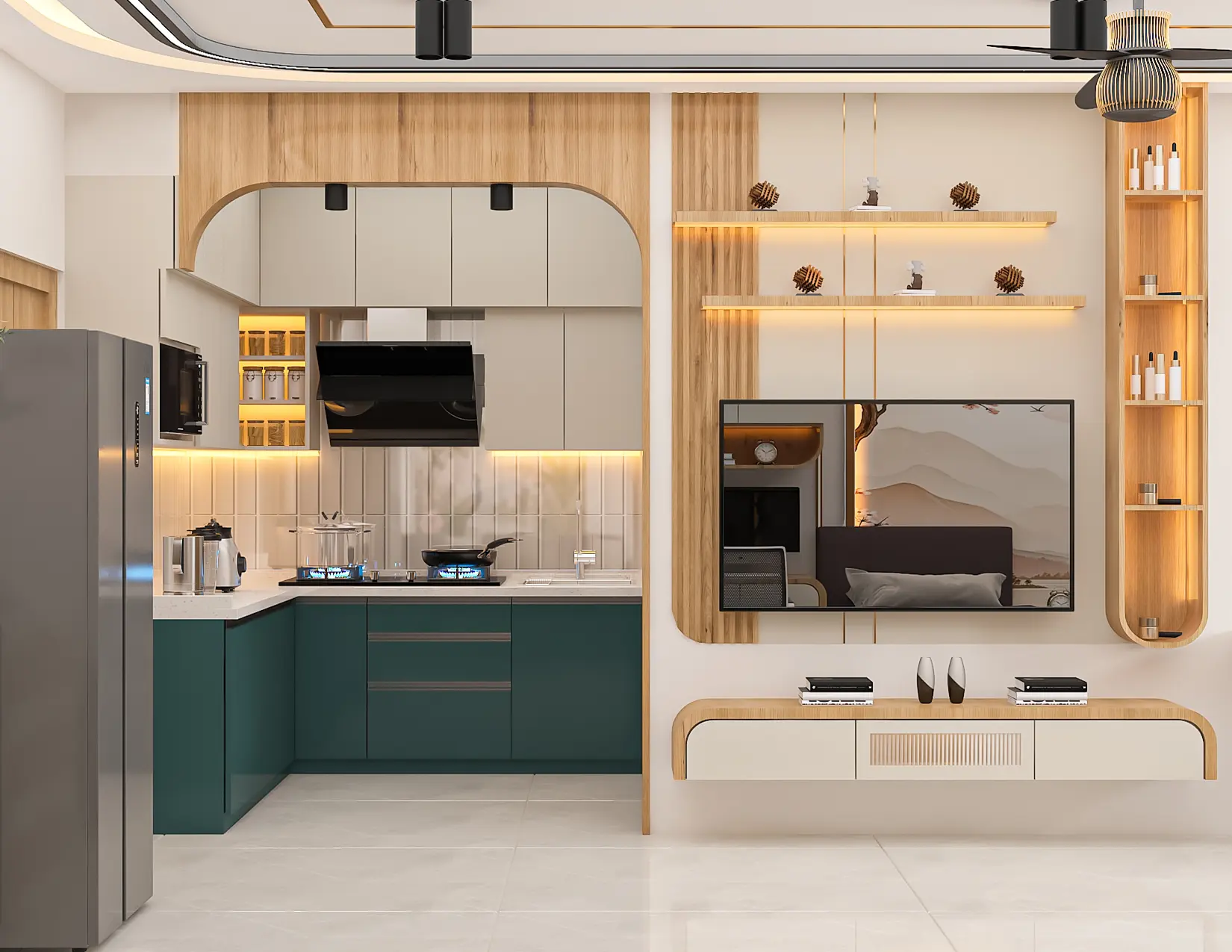 Open Kitchen & Living